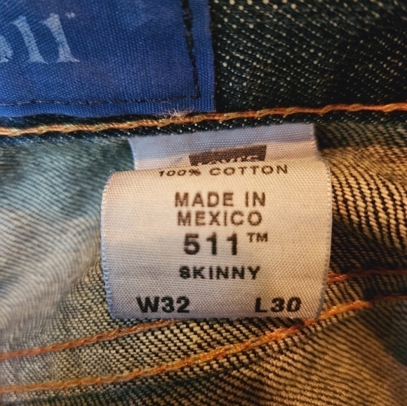 LEVI'S 511 Medium Stone Wash Denim Skinny Jeans - Picture 2 of 8